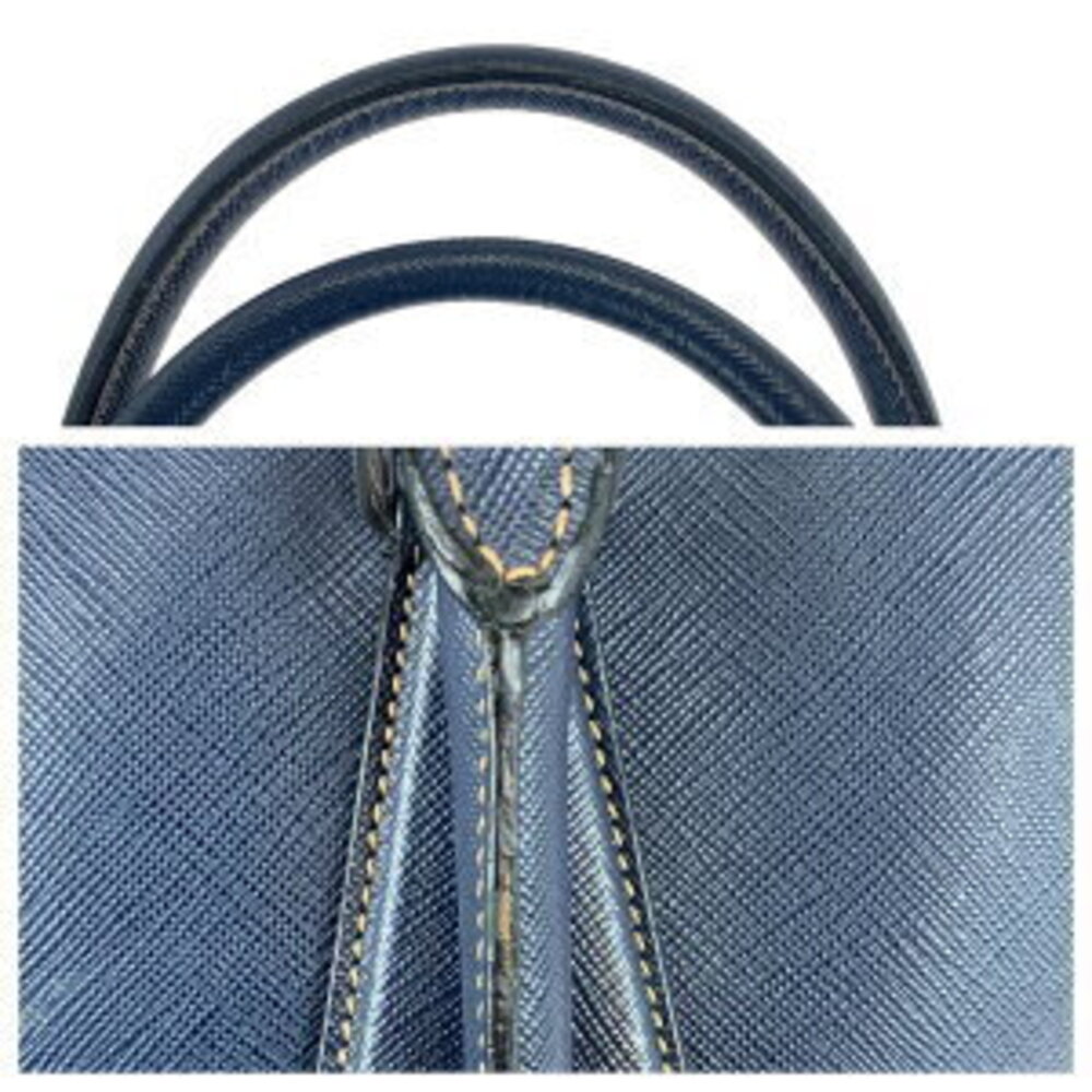Prada Navy leather Blue briefcase Saffiano - Picture 5 of 10